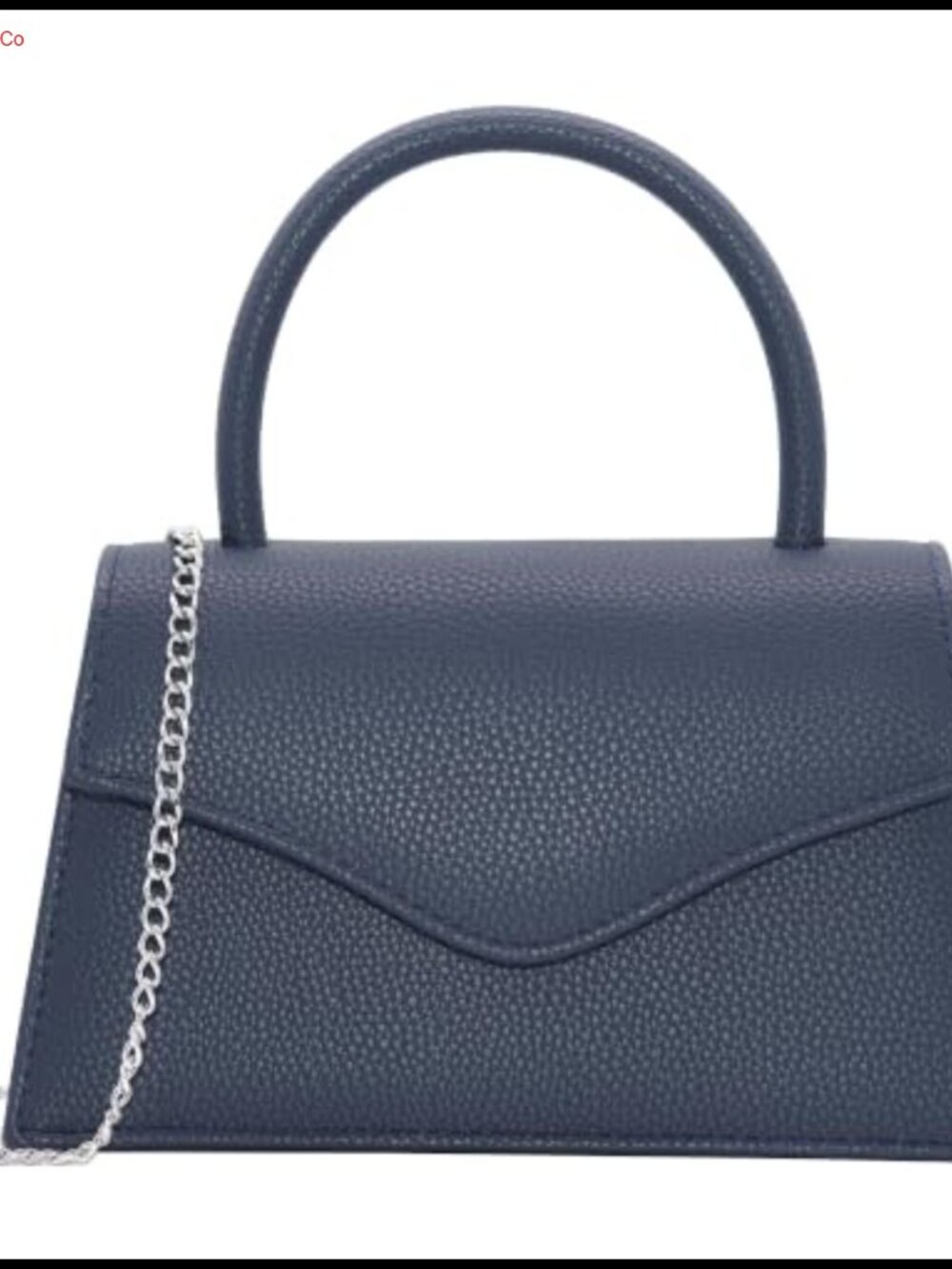 Faux Patent Leather Clutch Evening Bag Top Handle with Removable Chain